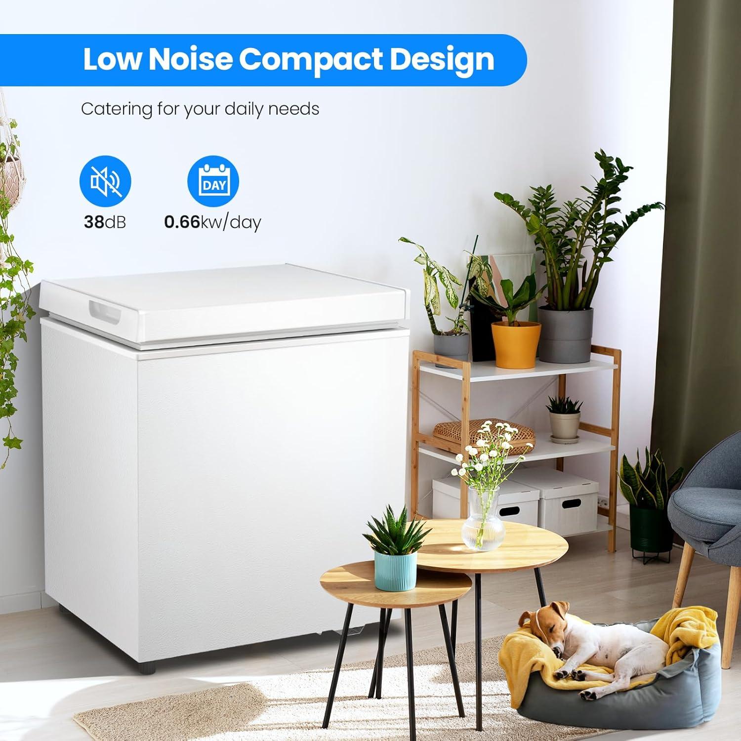 imageKismile 35 Cubic Feet Chest Freezer with 2 Removable Baskets Free Standing Top Open Door Compact Deep Freezer with Adjustable Temperature for HomeKitchenOfficeBar 35 Cubic Feet BlackWhite