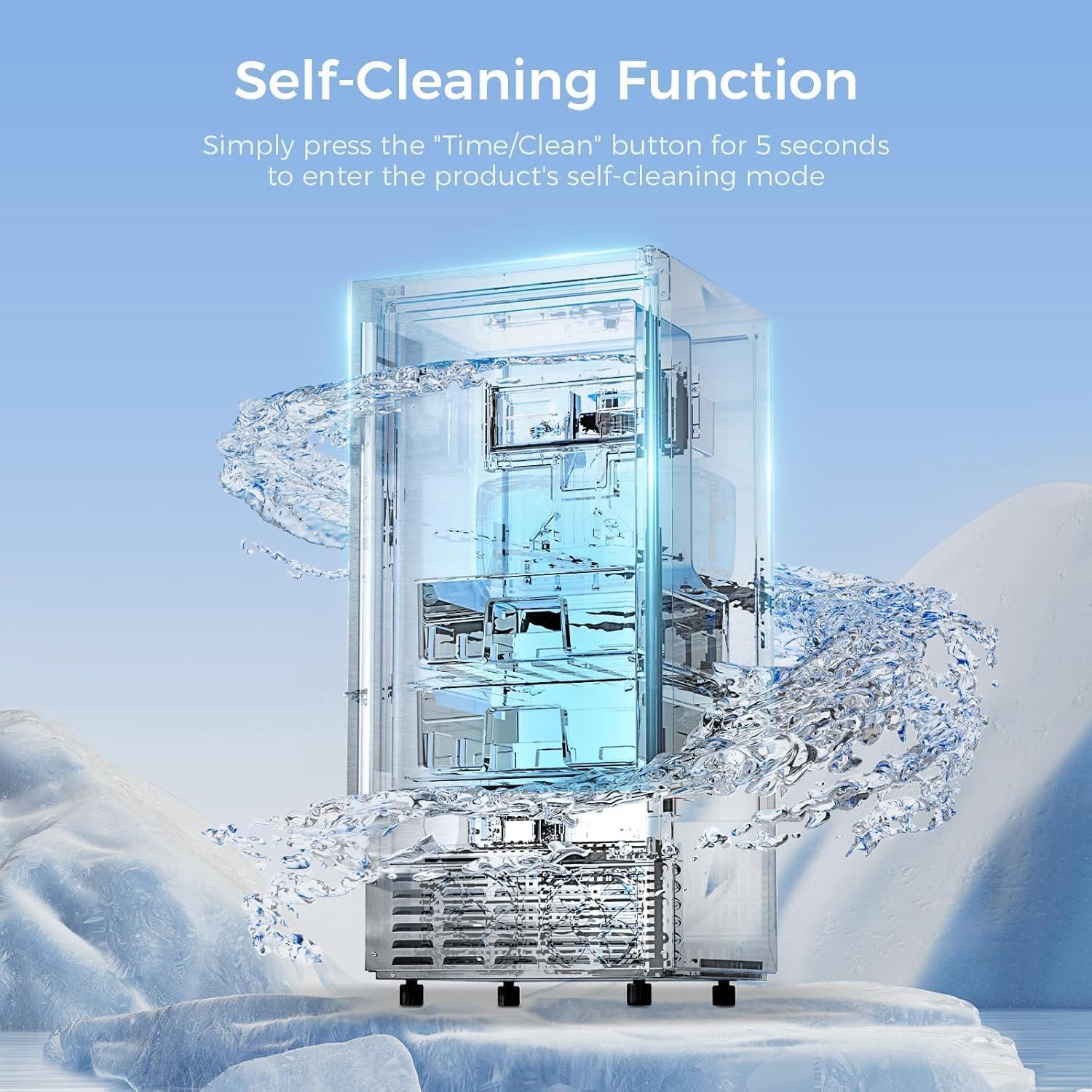 imageKismile Commercial Builtin Ice Maker Machine80LbsDayReversible DoorUndercounter Ice Cube Maker with 24H TimerSelfCleaning Function for HomeOfficeBlack80Lbs24H