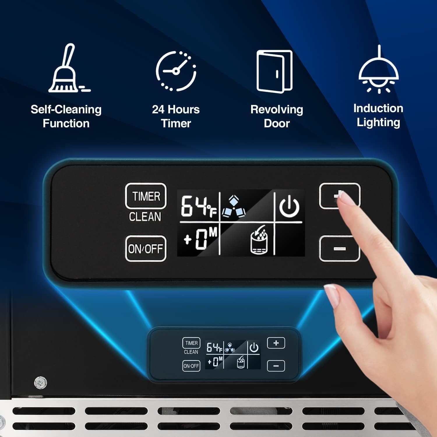 imageKismile Commercial Builtin Ice Maker Machine80LbsDayReversible DoorUndercounter Ice Cube Maker with 24H TimerSelfCleaning Function for HomeOfficeBlack80Lbs24H