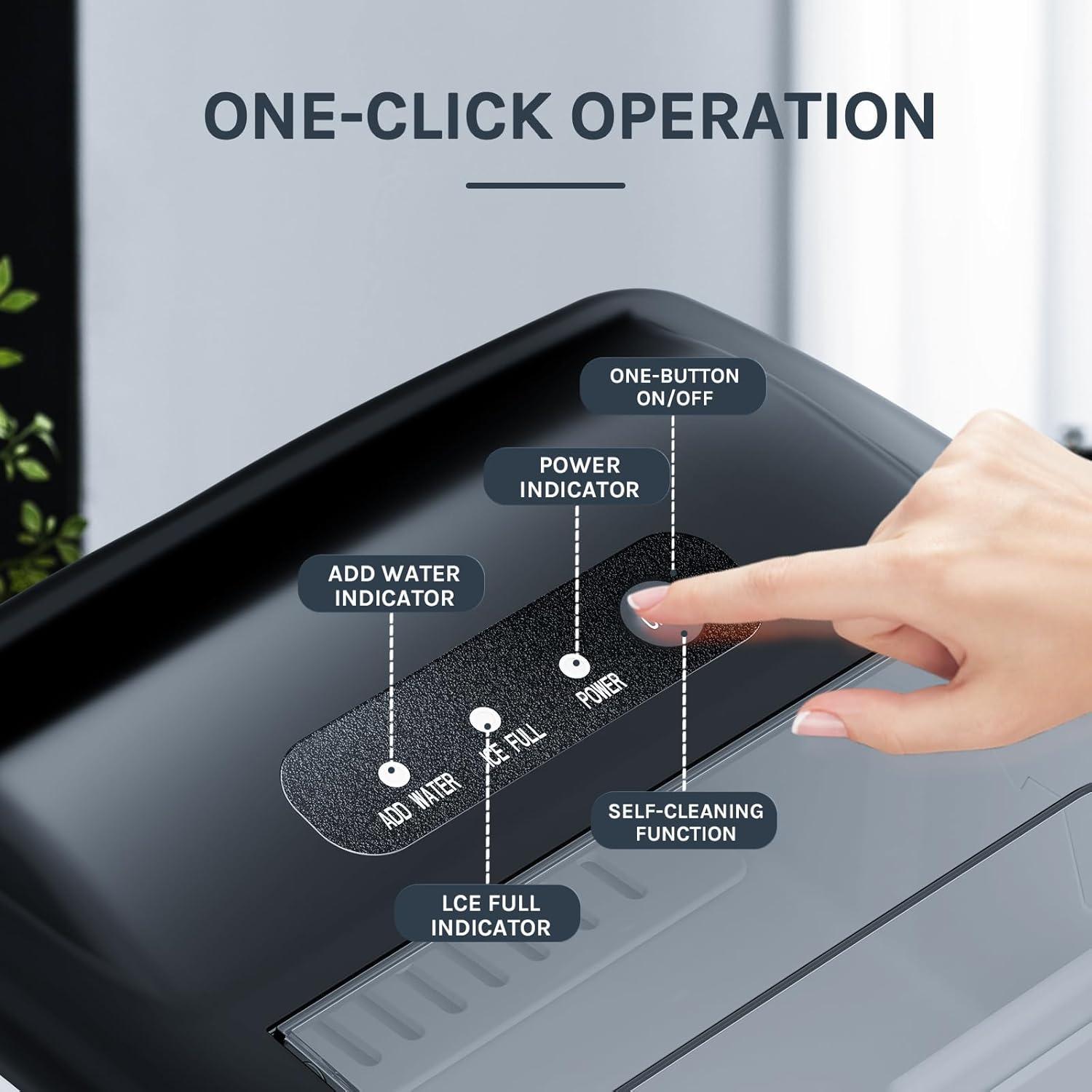 imageKismile Ice Makers Countertop with Carry Handle26LbsDay9 Cubes in 6 MinsSelfCleaning Ice Machine for HomeOfficeKitchen BlackBlack
