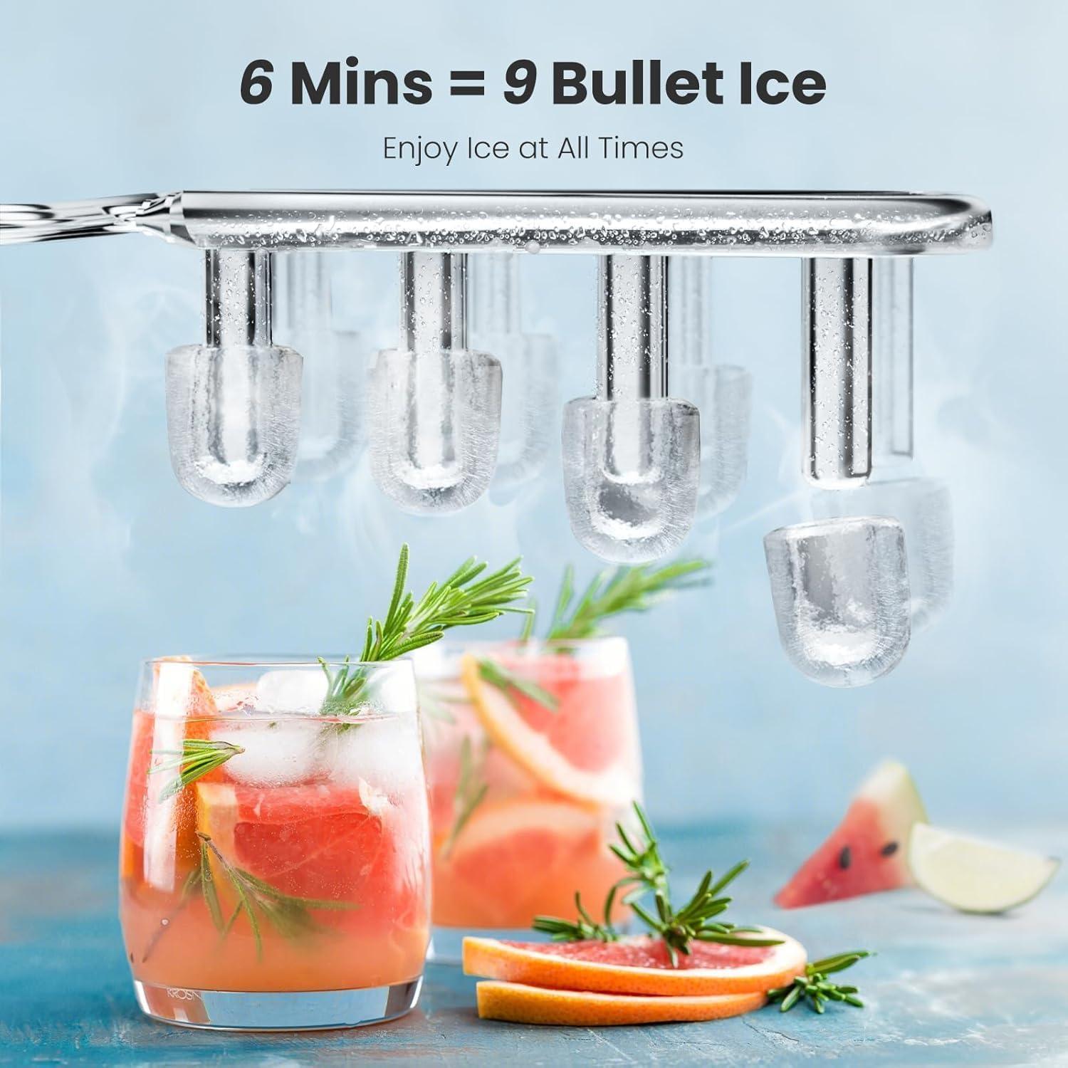 imageKismile Ice Makers Countertop with Carry Handle26LbsDay9 Cubes in 6 MinsSelfCleaning Ice Machine for HomeOfficeKitchen BlackRed