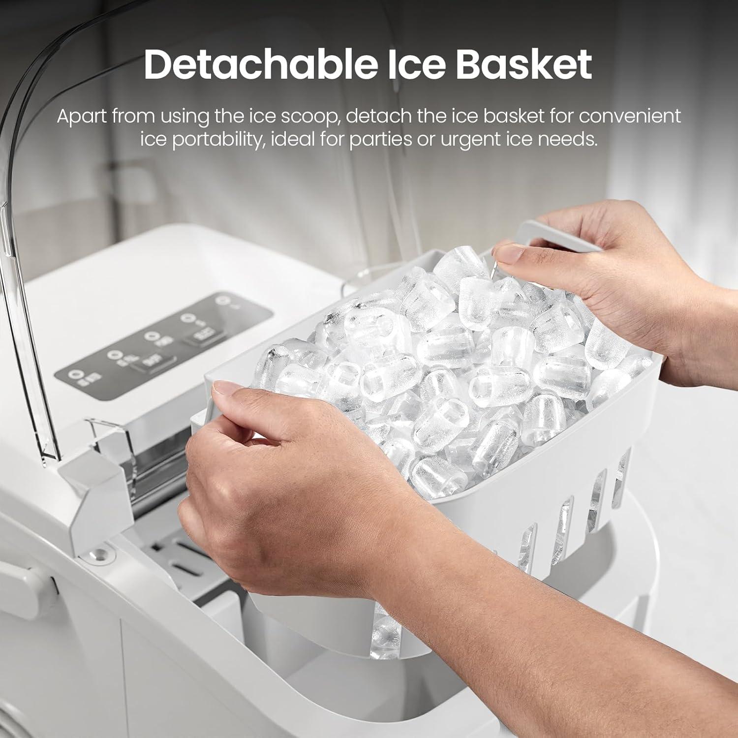 imageKismile Ice Makers Countertop with Carry Handle8 Cubes in 6 Mins26LbsDay2 Size of Bullet IcePortable Ice Maker Machine with SelfCleaning for HomeOfficeBlackWhite