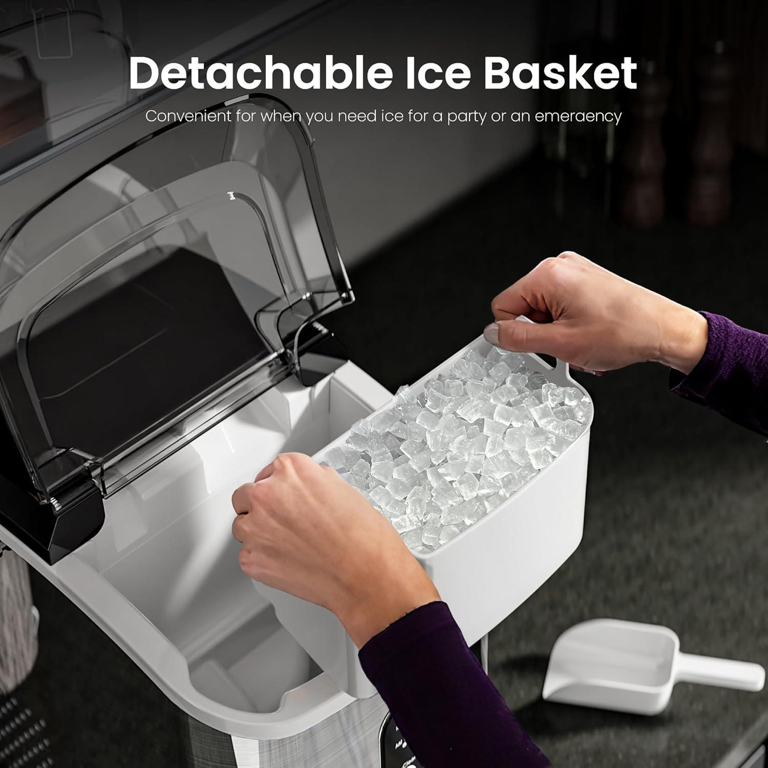 imageKismile Nugget Ice Makers Countertop Portable Sonic Ice Machine with SelfCleaningOneClick Operation for HomeOfficeSilverSilver