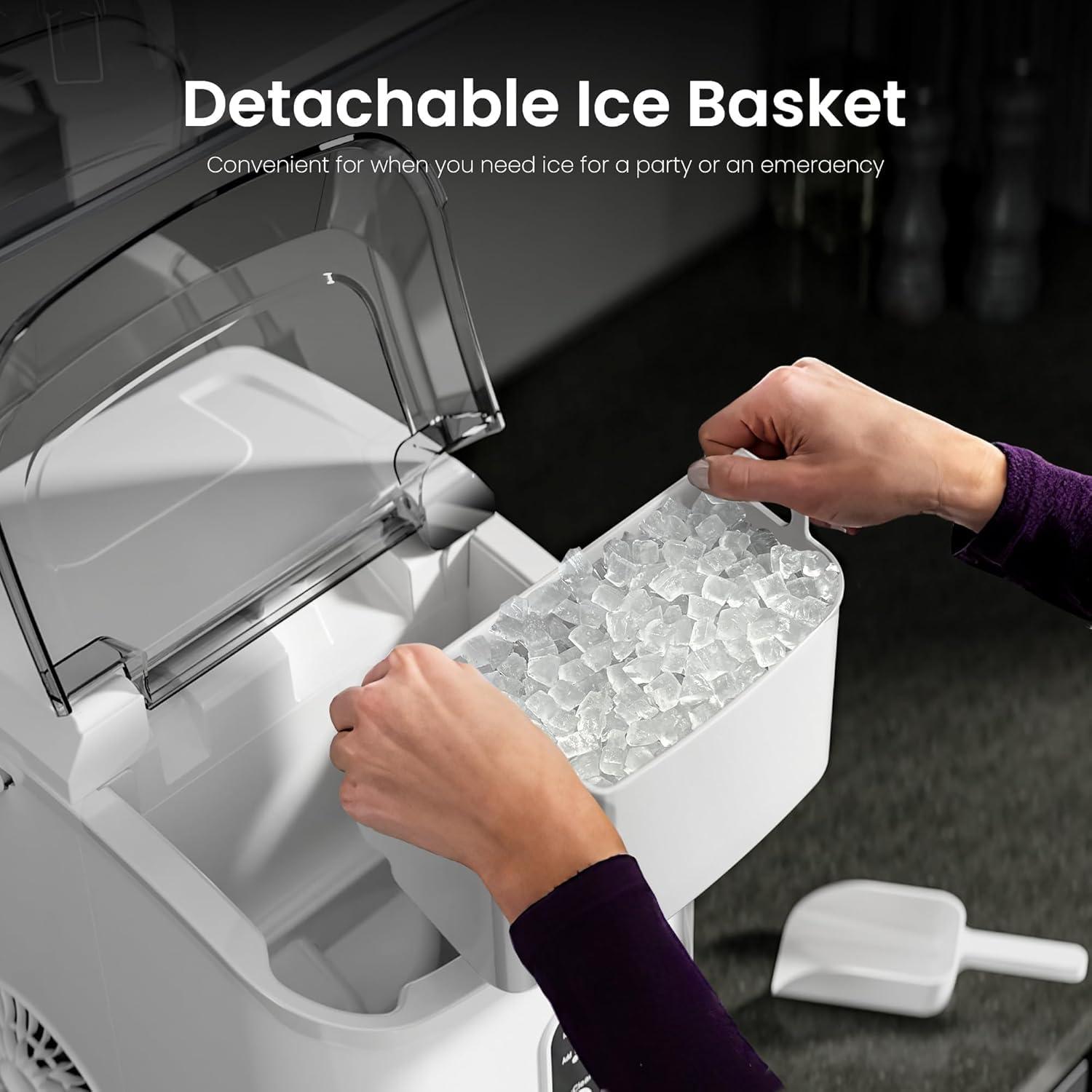 imageKismile Nugget Ice Makers Countertop Portable Sonic Ice Machine with SelfCleaningOneClick Operation for HomeOfficeSilverWhite