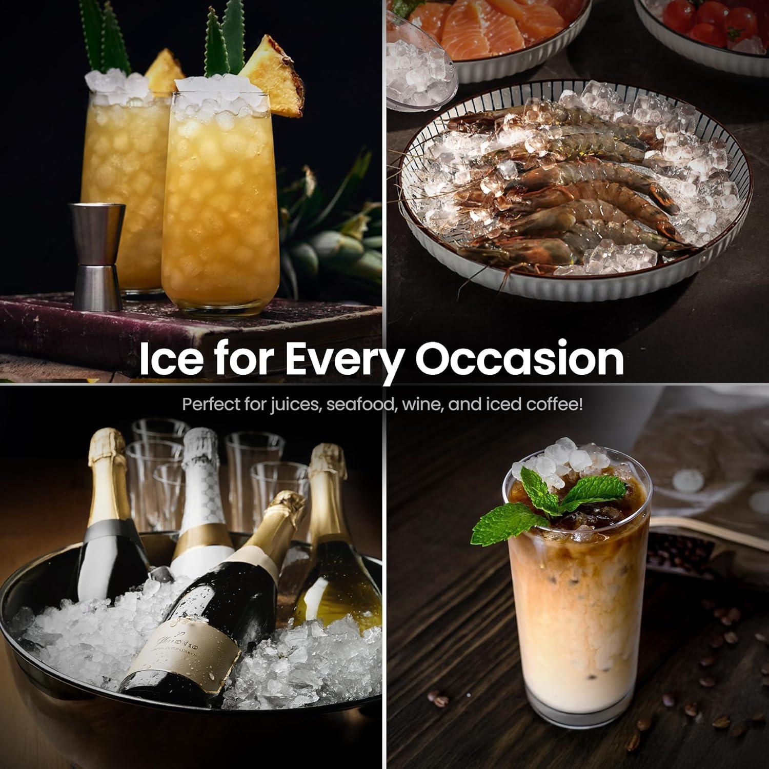 imageKismile Nugget Ice Makers CountertopPortable Ice Machine with Crushed Ice 35lbsDaySelfCleaningOneClick Operation for Home UseSilverSilver
