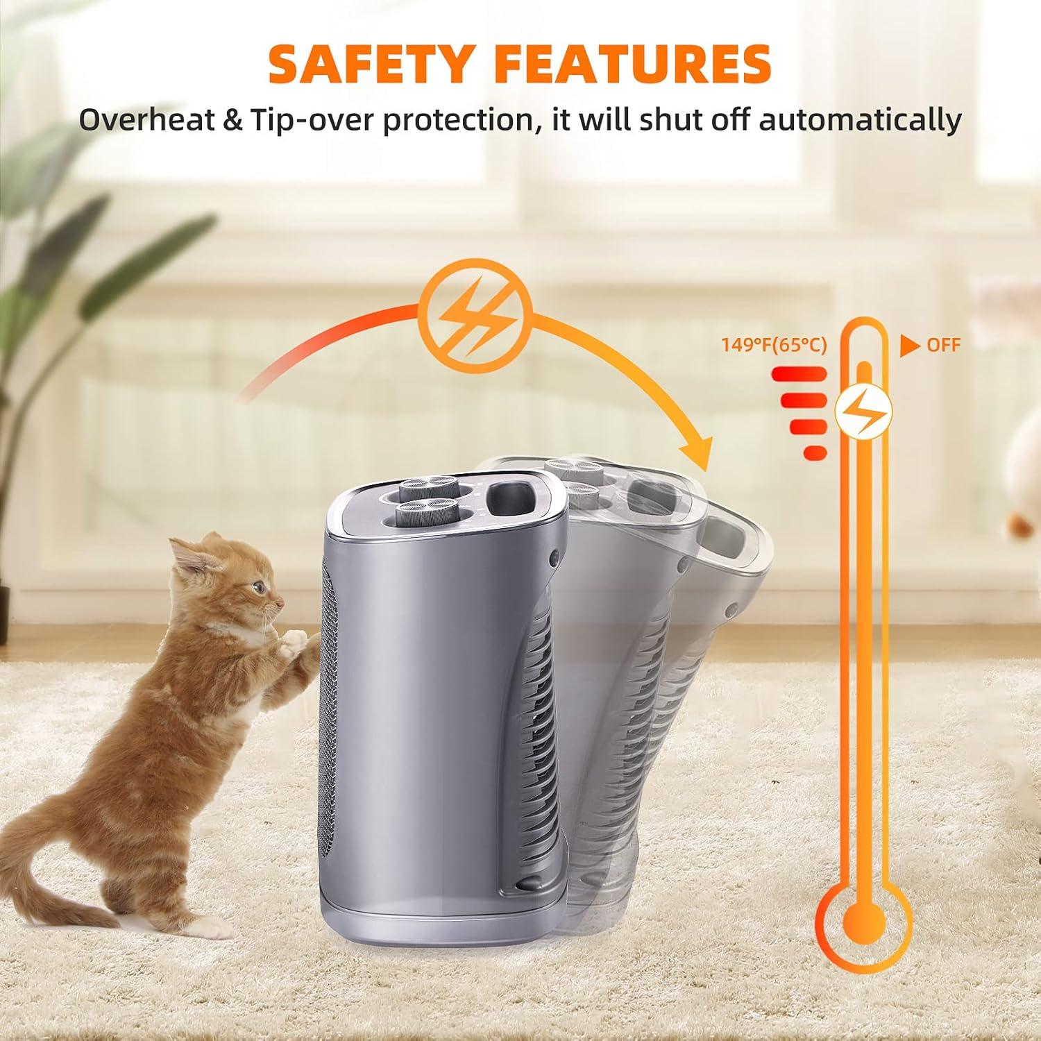 imageKismile Portable Electric Space Heater Small Ceramic Heater Fan with Thermostat TipOver and Overheat ProtectionFast Heating for HomeOffice1500W