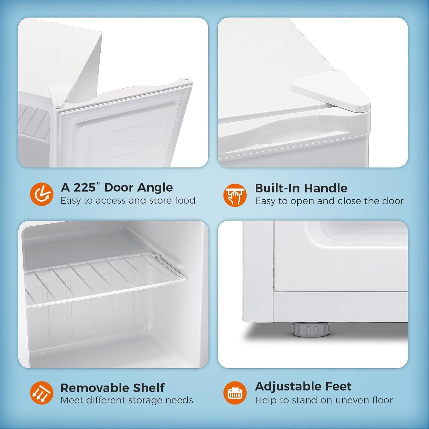 imageKismile Small Freezer Upright 30 Cuft Mini Freezer with Adjustable Thermostat Removable Shelves Reversible Single Door Stand Up Freezer for BedroomHomeDormsApartment Stainless SteelWhite