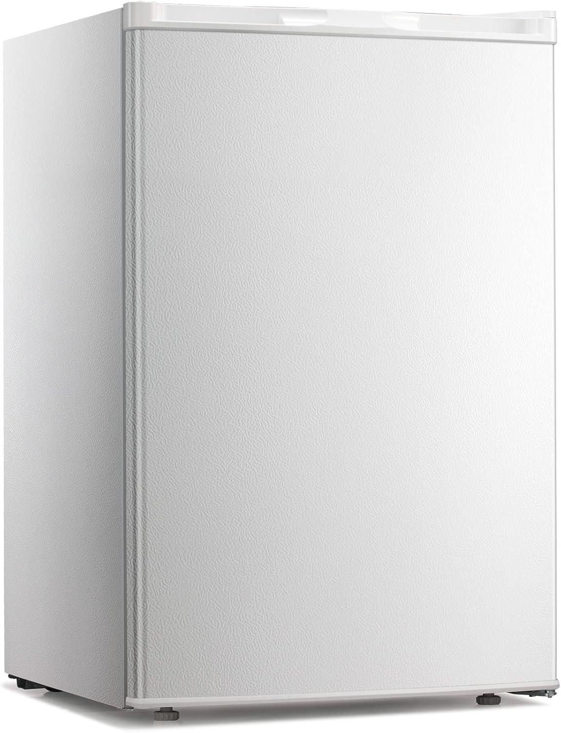 imageKismile Small Freezer Upright 30 Cuft Mini Freezer with Adjustable Thermostat Removable Shelves Reversible Single Door Stand Up Freezer for BedroomHomeDormsApartment Stainless SteelWhite