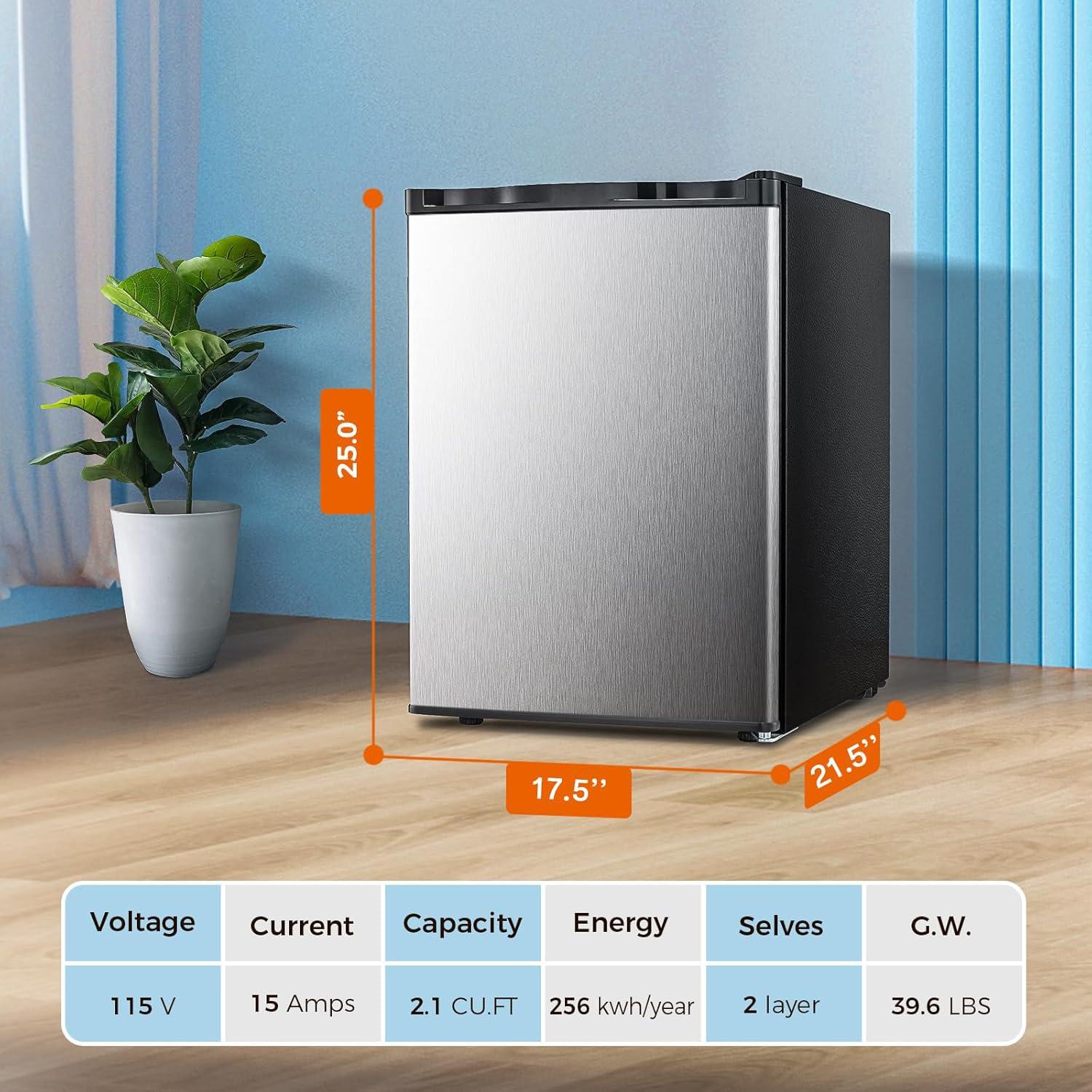 imageKismile Small Freezer Upright 30 Cuft Mini Freezer with Adjustable Thermostat Removable Shelves Reversible Single Door Stand Up Freezer for BedroomHomeDormsApartment Stainless SteelStainless Steel