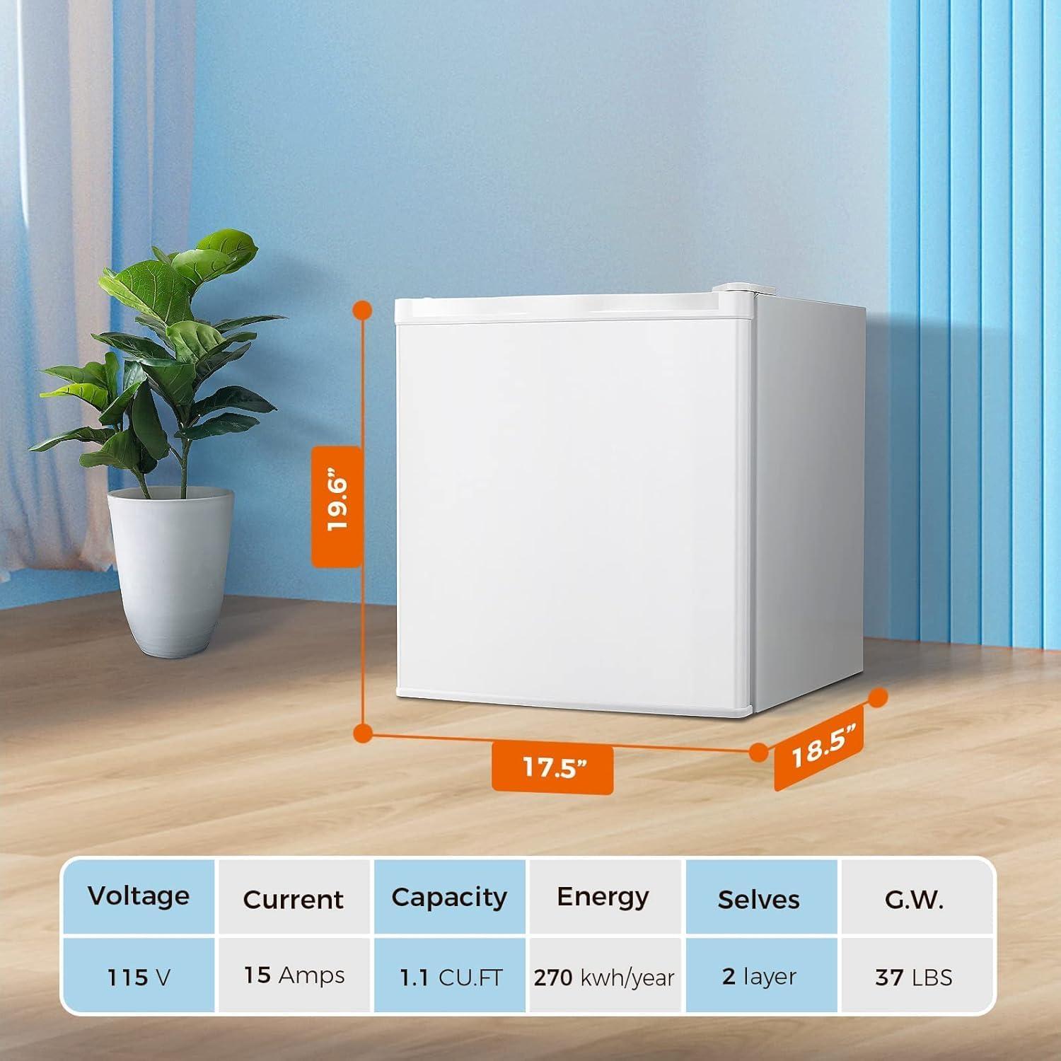 imageKismile Small Freezer Upright 30 Cuft Mini Freezer with Adjustable Thermostat Removable Shelves Reversible Single Door Stand Up Freezer for BedroomHomeDormsApartment Stainless SteelWhite