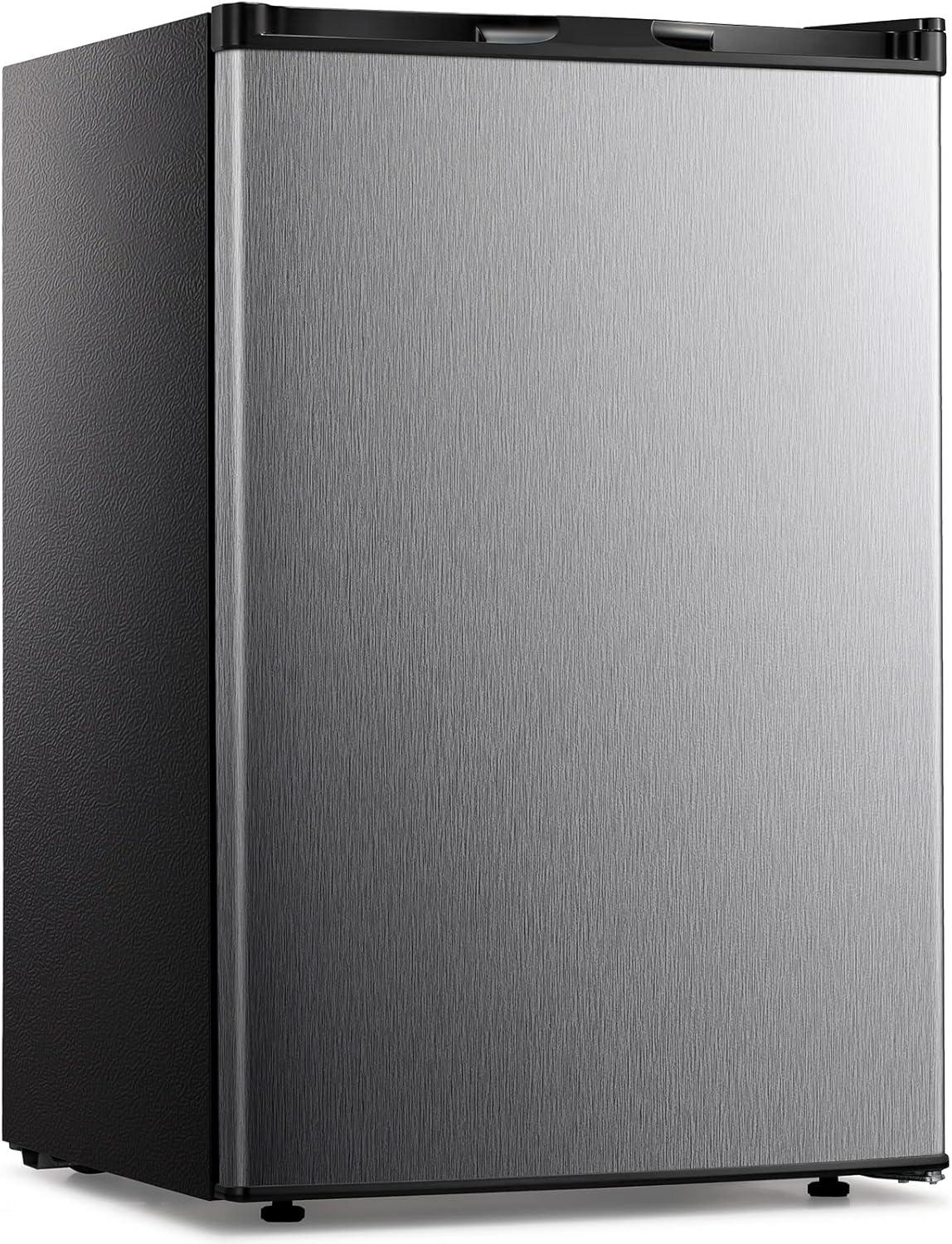 imageKismile Small Freezer Upright 30 Cuft Mini Freezer with Adjustable Thermostat Removable Shelves Reversible Single Door Stand Up Freezer for BedroomHomeDormsApartment Stainless SteelStainless Steel