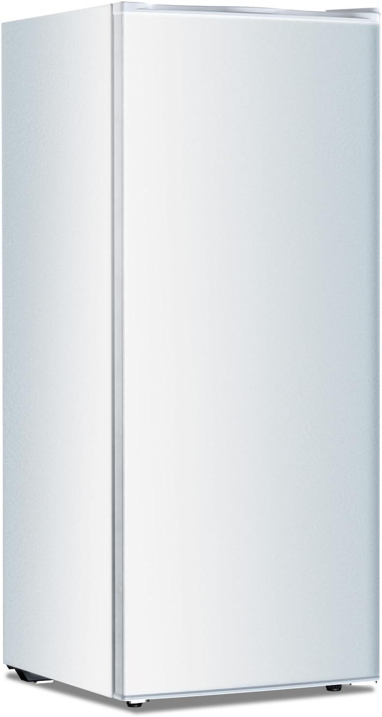 imageKismile Small Freezer Upright 30 Cuft Mini Freezer with Adjustable Thermostat Removable Shelves Reversible Single Door Stand Up Freezer for BedroomHomeDormsApartment Stainless SteelWhite