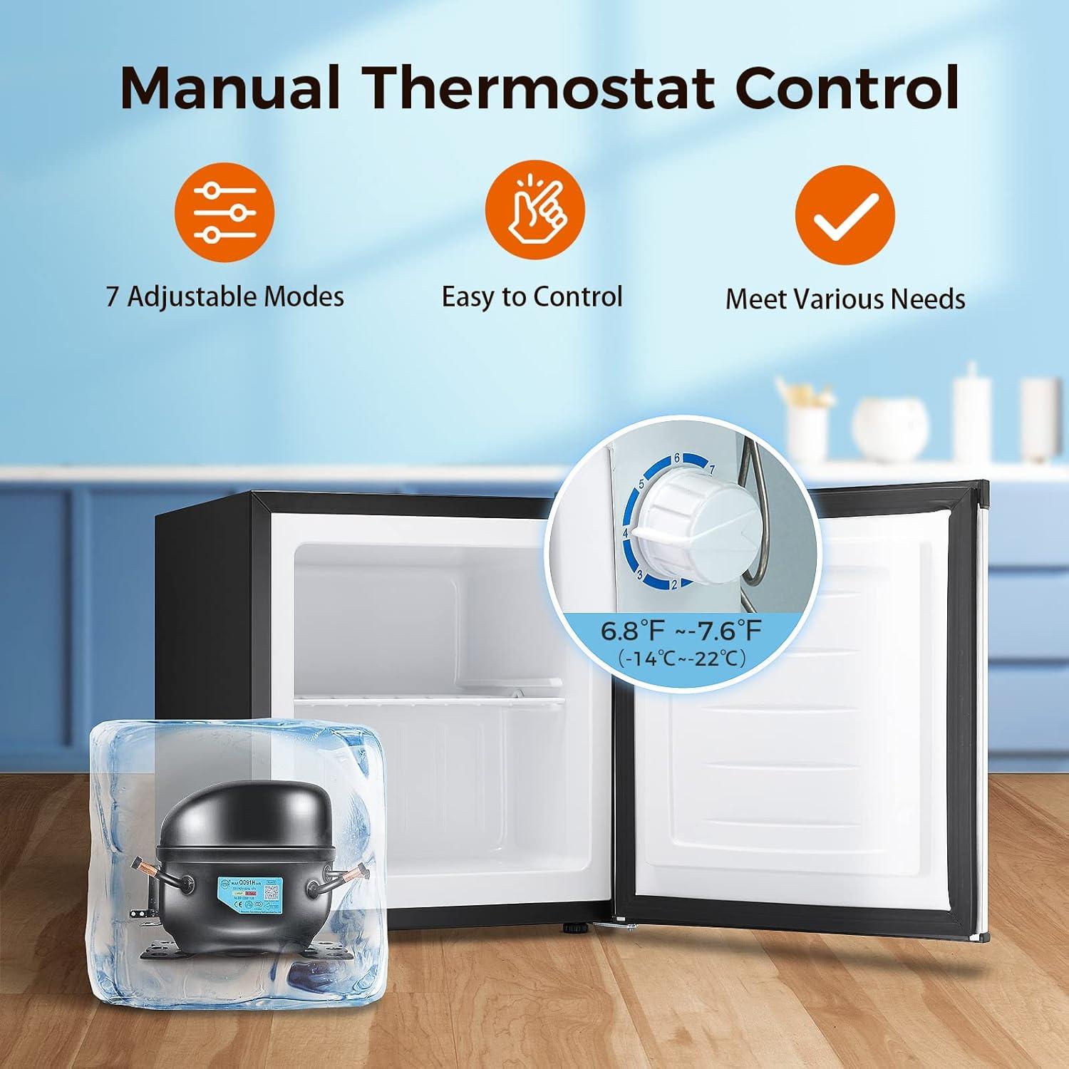 imageKismile Small Freezer Upright 30 Cuft Mini Freezer with Adjustable Thermostat Removable Shelves Reversible Single Door Stand Up Freezer for BedroomHomeDormsApartment Stainless SteelStainless Steel