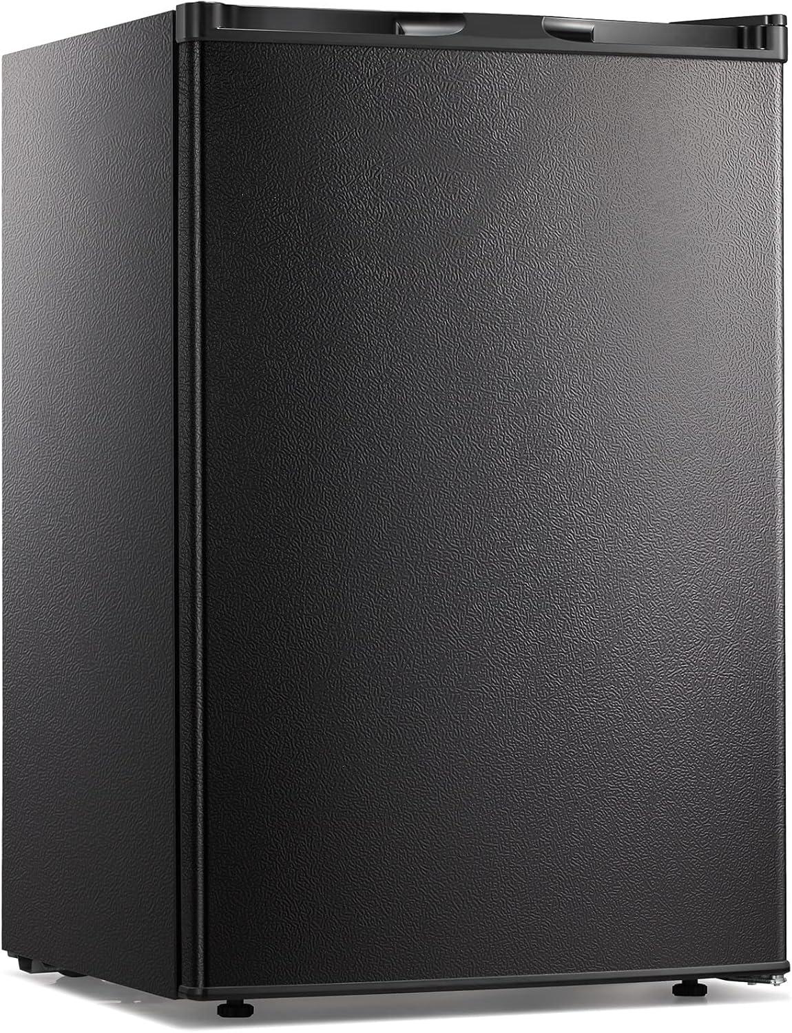 imageKismile Small Freezer Upright 30 Cuft Mini Freezer with Adjustable Thermostat Removable Shelves Reversible Single Door Stand Up Freezer for BedroomHomeDormsApartment Stainless SteelBlack