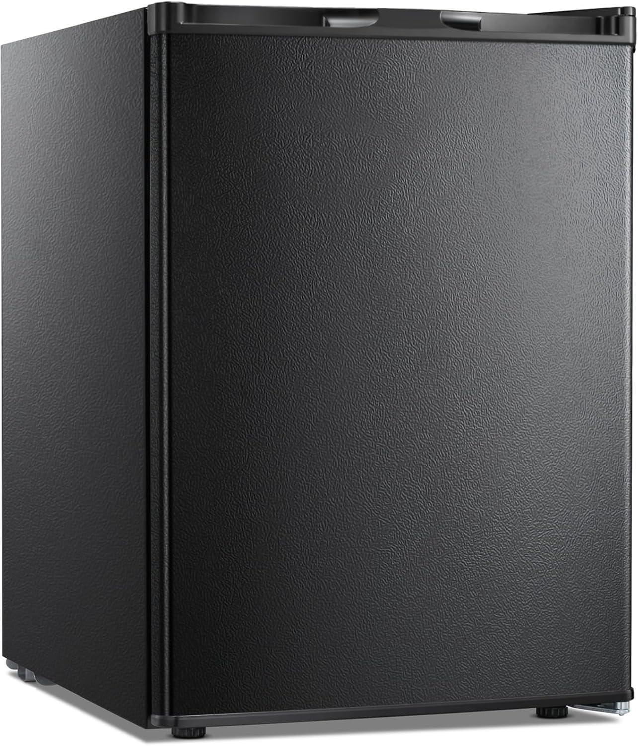 imageKismile Small Freezer Upright 30 Cuft Mini Freezer with Adjustable Thermostat Removable Shelves Reversible Single Door Stand Up Freezer for BedroomHomeDormsApartment Stainless SteelBlack