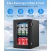 image2025 Upgrade 18L Beverage Refrigerator Wine Cooler 24 Cans Mini Fridge 06CuFt Countertop Drink Cooler Small Fridge with Adjustable Electronic Temperature Control LED Lgiht for Home Dorm Office24 Cans