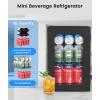 image2025 Upgrade 18L Beverage Refrigerator Wine Cooler 24 Cans Mini Fridge 06CuFt Countertop Drink Cooler Small Fridge with Adjustable Electronic Temperature Control LED Lgiht for Home Dorm Office24 Cans