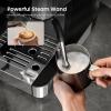 imageKismile 15 Bar Espresso Machines with Grinder Professional Espresso Maker with Removable Water Tank Milk Frother Steam Wand for LatteampampCappuccinoHot Water Function for Home Black15 Bar