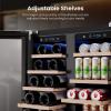 imageKismile 24 inch Wine and Beverage Refrigerator 20 Bottle and 88 Cans Dual Zone Wine Cooler with Glass Door Builtin or Freestanding WineBeerBeverage Fridge with Blue LED LightTransparent