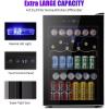 imageKismile 24 inch Wine and Beverage Refrigerator 20 Bottle and 88 Cans Dual Zone Wine Cooler with Glass Door Builtin or Freestanding WineBeerBeverage Fridge with Blue LED LightTransparent