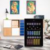 imageKismile 24 inch Wine and Beverage Refrigerator 20 Bottle and 88 Cans Dual Zone Wine Cooler with Glass Door Builtin or Freestanding WineBeerBeverage Fridge with Blue LED LightTransparent