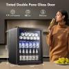 imageKismile 24 inch Wine and Beverage Refrigerator 20 Bottle and 88 Cans Dual Zone Wine Cooler with Glass Door Builtin or Freestanding WineBeerBeverage Fridge with Blue LED LightTransparent