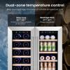 imageKismile 24 inch Wine and Beverage Refrigerator 20 Bottle and 88 Cans Dual Zone Wine Cooler with Glass Door Builtin or Freestanding WineBeerBeverage Fridge with Blue LED LightTransparent