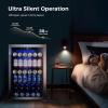 imageKismile 24 inch Wine and Beverage Refrigerator 20 Bottle and 88 Cans Dual Zone Wine Cooler with Glass Door Builtin or Freestanding WineBeerBeverage Fridge with Blue LED LightSilver