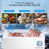 imageKismile 35 Cubic Feet Chest Freezer with 2 Removable Baskets Free Standing Top Open Door Compact Deep Freezer with Adjustable Temperature for HomeKitchenOfficeBar 35 Cubic Feet BlackWhite