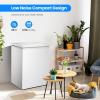 imageKismile 35 Cubic Feet Chest Freezer with 2 Removable Baskets Free Standing Top Open Door Compact Deep Freezer with Adjustable Temperature for HomeKitchenOfficeBar 35 Cubic Feet BlackWhite