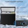 imageKismile 35 Cubic Feet Chest Freezer with 2 Removable Baskets Free Standing Top Open Door Compact Deep Freezer with Adjustable Temperature for HomeKitchenOfficeBar 35 Cubic Feet BlackBlack