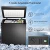 imageKismile 35 Cubic Feet Chest Freezer with 2 Removable Baskets Free Standing Top Open Door Compact Deep Freezer with Adjustable Temperature for HomeKitchenOfficeBar 35 Cubic Feet BlackBlack