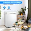 imageKismile 35 Cubic Feet Chest Freezer with 2 Removable Baskets Free Standing Top Open Door Compact Deep Freezer with Adjustable Temperature for HomeKitchenOfficeBar 35 Cubic Feet BlackWhite