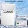 imageKismile 35 Cubic Feet Chest Freezer with 2 Removable Baskets Free Standing Top Open Door Compact Deep Freezer with Adjustable Temperature for HomeKitchenOfficeBar 35 Cubic Feet BlackWhite