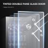 imageKismile 45 Cuft Beverage Refrigerator and Cooler 145 Can Mini Fridge Glass DoorDigital Temperature Display for Soda Beer or Wine Small Drink Dispenser Cooler for Home Office or BarSilverBlack