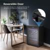imageKismile 45 Cuft Beverage Refrigerator and Cooler 145 Can Mini Fridge Glass DoorDigital Temperature Display for Soda Beer or Wine Small Drink Dispenser Cooler for Home Office or BarSilverBlack
