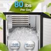imageKismile Commercial Builtin Ice Maker Machine80LbsDayReversible DoorUndercounter Ice Cube Maker with 24H TimerSelfCleaning Function for HomeOfficeBlack80Lbs24H