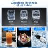 imageKismile Commercial Ice Maker Freestanding Square Ice Cube Maker 265lbs24h 55lbs Storage Bin Full Heavy Duty Stainless Steel Construction Ice Maker Machine for Home Bar Coffee Shop Business
