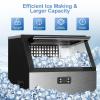 imageKismile Commercial Ice Maker Freestanding Square Ice Cube Maker 265lbs24h 55lbs Storage Bin Full Heavy Duty Stainless Steel Construction Ice Maker Machine for Home Bar Coffee Shop Business