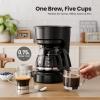 imageKismile Compact Drip Coffee Maker AntiDrip System Timer Removable Funnel ampamp Auto ShutOff AntiDry Protection Perfect Small Coffee Machine for Home ampamp Office BlackBlack