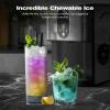 imageKismile Countertop Nugget Ice Maker 20DN 50LBSDay Output SelfCleaning Soft Chewable PebblePellet Ice with OneClick Operation for HomeBlack
