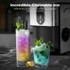 imageKismile Countertop Nugget Ice Maker 20DN 50LBSDay Output SelfCleaning Soft Chewable PebblePellet Ice with OneClick Operation for HomeSilver