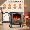 imageKismile Electric Fireplace Stove1500W Infrared Fireplace Heater with 3D Realistic FlameOverheating Protection22inch Portable Freestanding Electric Fireplace for Indoor Use