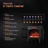 imageKismile Electric Firplace Heater 24inch ampamp 1500W Infrared Heaters for Indoor Use with Remote Control 5100BTU Small Electric Stove with 3D Flame Effect and Heating Mode Overheating SafeBlack