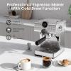 imageKismile Espresso Machine with Cold Brew Professional Espresso Maker with Milk Frother Steam Wand for Latte ampamp Cappuccino Espresso Coffee Machine with LED Display for Home UseStainless Steel