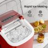 imageKismile Ice Makers Countertop with Carry Handle26LbsDay9 Cubes in 6 MinsSelfCleaning Ice Machine for HomeOfficeKitchen BlackRed