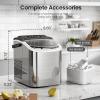 imageKismile Ice Makers Countertop with Carry Handle26LbsDay9 Cubes in 6 MinsSelfCleaning Ice Machine for HomeOfficeKitchen BlackStainless Steel Silver