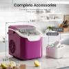 imageKismile Ice Makers Countertop with Carry Handle8 Cubes in 6 Mins26LbsDay2 Size of Bullet IcePortable Ice Maker Machine with SelfCleaning for HomeOfficeBlackPurple
