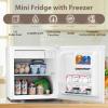 imageKismile Mini Fridge with Freezer 16 Cuft Mini Refrigerators with Removable Shelves Adjustable Thermostat Reversible Single Door Small Refrigerator for BedroomOfficeHome White