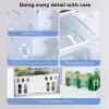 imageKismile Mini Fridge with Freezer32 CuFt Compact Mini Refrigerator with Double 2 DoorAdjustable TemperatureFull Size for HomeKitchenDormApartmentRetro GreyWhite